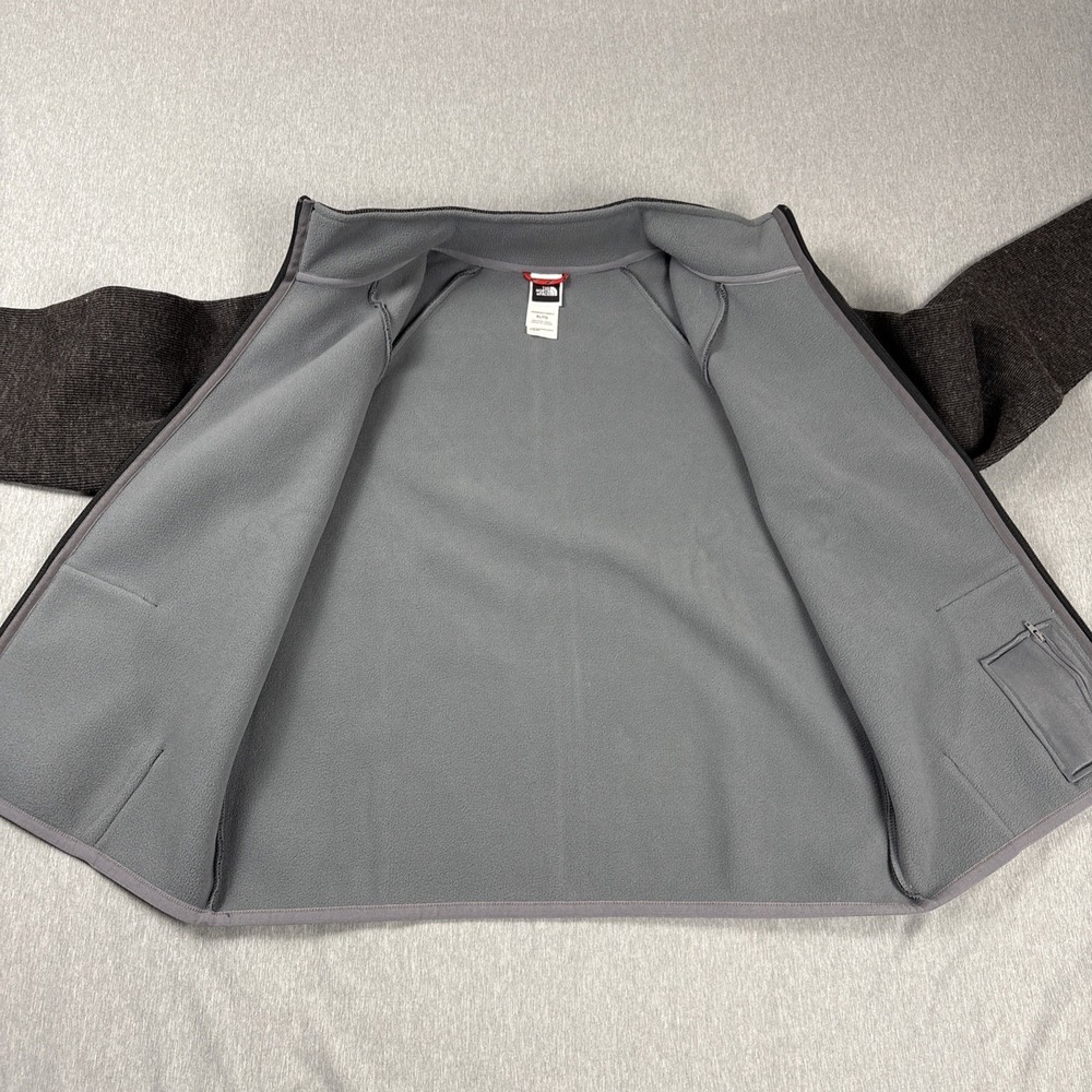 The North Face Ribbed Fleece Full Zip Up Jacket Women's - Size XL - Dark Gray - Picture 8 of 16